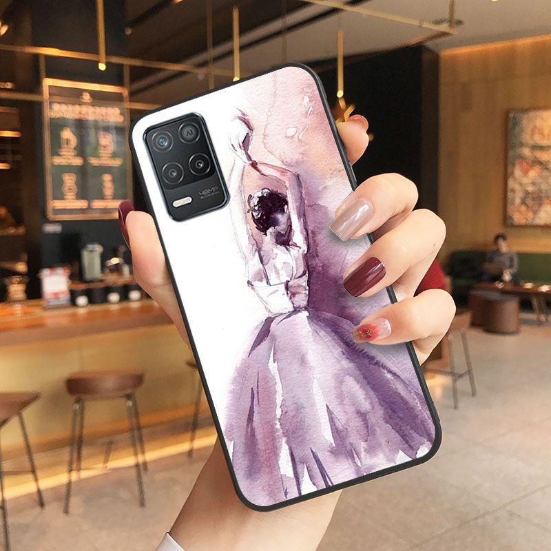Aquarellmalerei Ballettmädchen Muschel Handyhülle Für oppo Realme 8Pro 6 6i 7pro 9i 9pro C11 C21Y C21 C25Y C25S C3 Q3S XT Hüllen