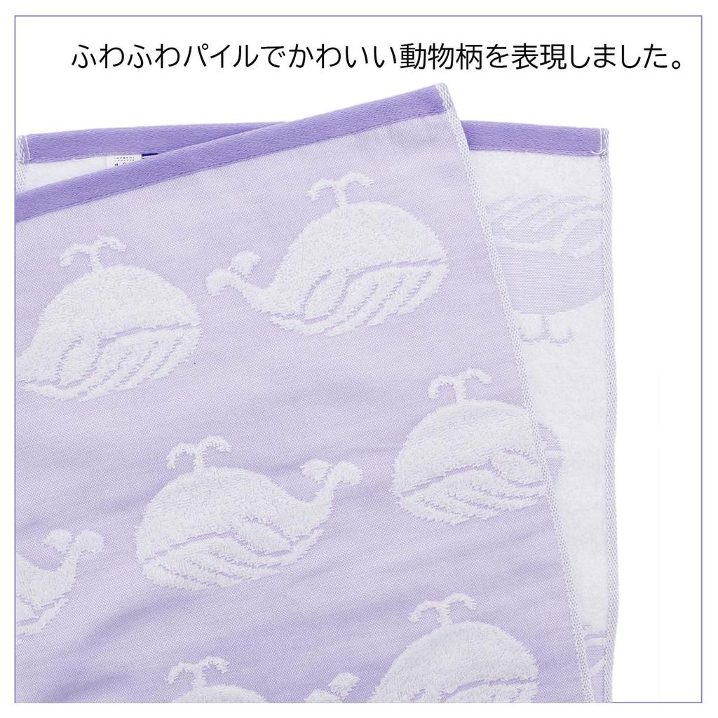 Top Factory Imabari Bath Soft and Smooth Imabari 60 X 120 Made In Purple Towel, Gauze, Towel, Whale, Approx. Cm, Japan,