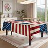 American Flag Pattern Rectangle Tablecloth for Table Decor Holiday Waterproof Reusable Table Cloth for Table Weddings Party