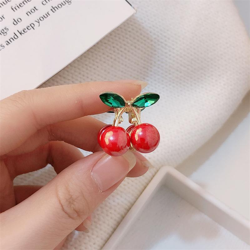 1 szt. klips do włosów z wisienką dla dziewczynek; boczna spinka do włosów krótkich; uroczy i delikatny klips do włosów; mini grzywka spinka do włosów