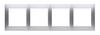 4-gang Universal Frame IP20 / IP44, Matt Silver Simon54