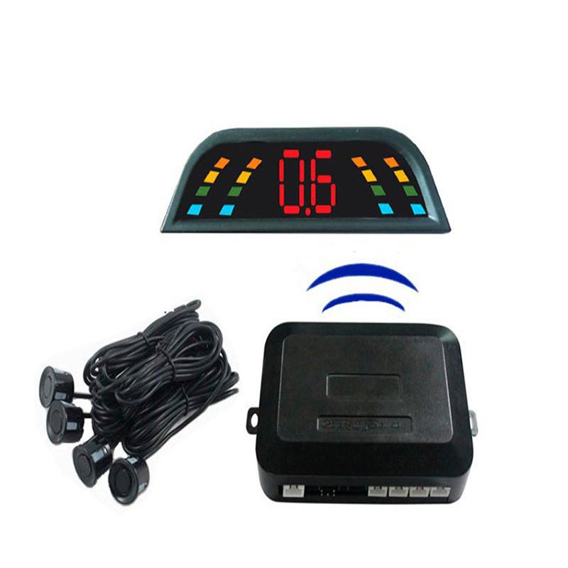 Car Led Parking Sensor Car Parktronic Display Reverse Backup Car Parking Radar Monitor Detector System With 22mm 4 Sensors