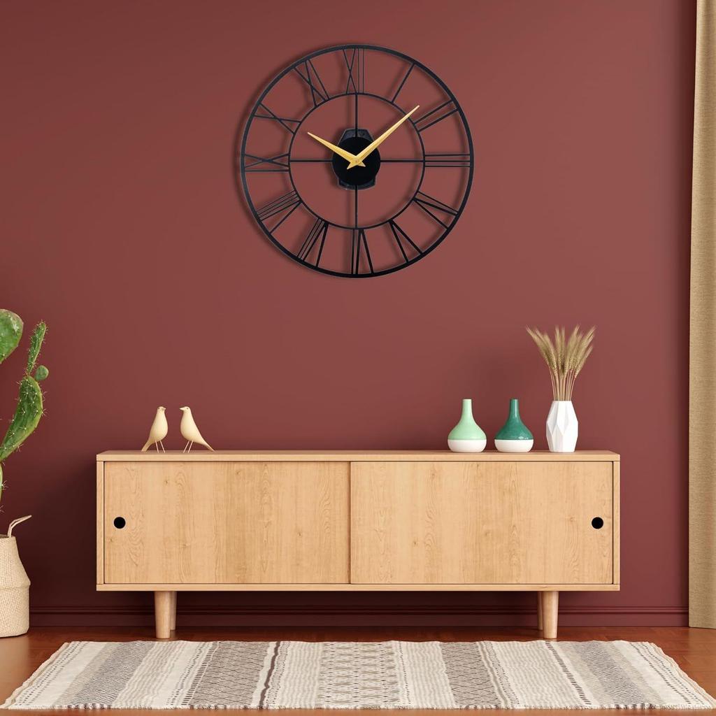 Metallic Wall Clock for Home, Office, Living Room, Bedroom, Kids Room and Kitchen | Big Size Stylish Latest Home Decor | (Battery Included)