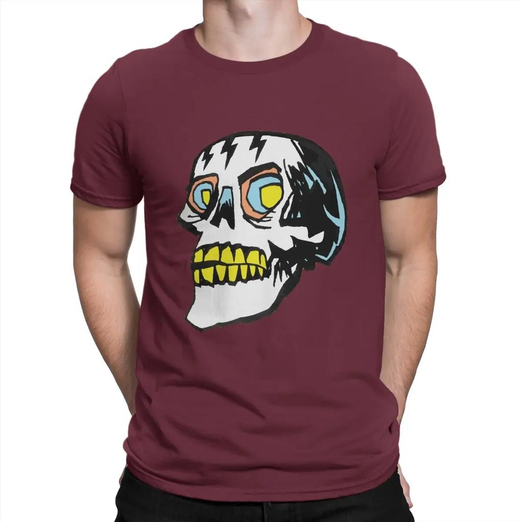 Skull Funk Wizard T-Shirt Men Skull Novelty Cotton Tees Round Collar Short Sleeve T Shirts Gift Idea Tops