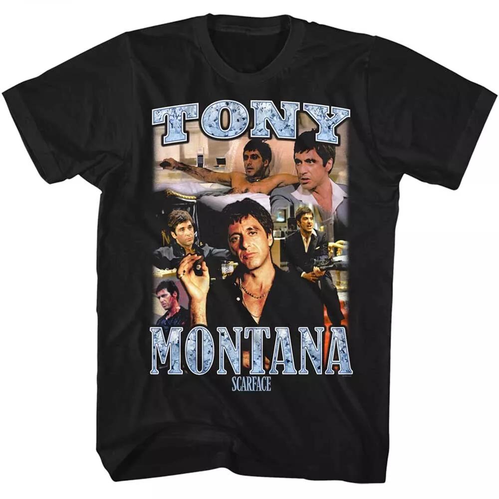 Scarface Movie Tony Montana Collage Al Pacino Men s T Shirt 4XL