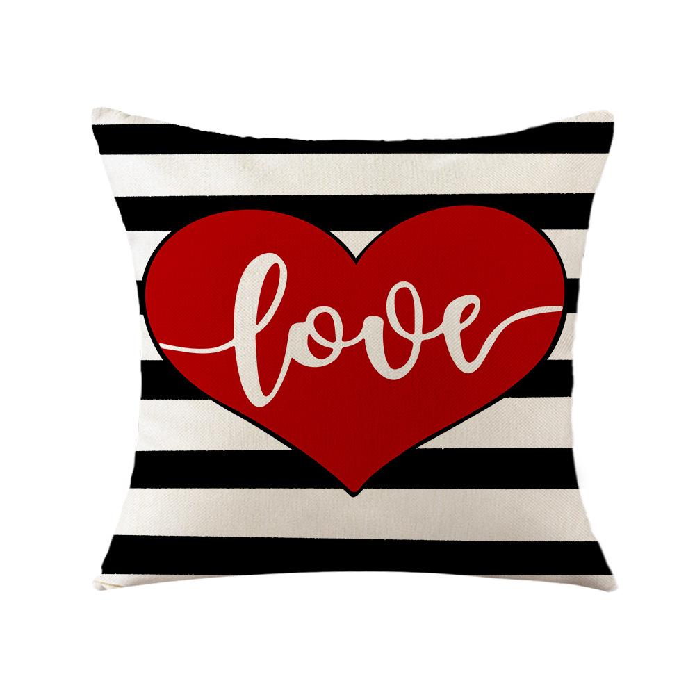 

New Valentine s Day Pillow Nordic Love Cushion Pillow Cover Hand-painted Printed Pillow Sofa Bedside Cushion Cover 45 * 45Cm (excluding pillow core)