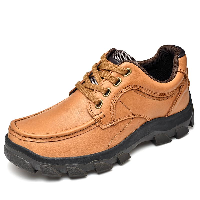 

Fashion Genuine Leather Tooling Men s Shoes Leisure Outdoor Shoes Men Fashion Hiking Trekking Platform Shoes Classic Mens Casual Shoe 45 светло-коричневого