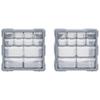 Vidaxl Organizer mit 12 Schubladen, 2 Stück, 26,5 x 16 x 26 cm