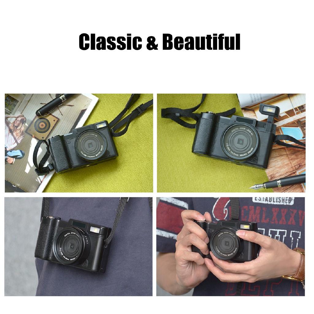 Professional HD 1080P Video Camcorder Full Vlog Digital Camera 8.0 MP CMOS Max 24MP Vlogging Camera