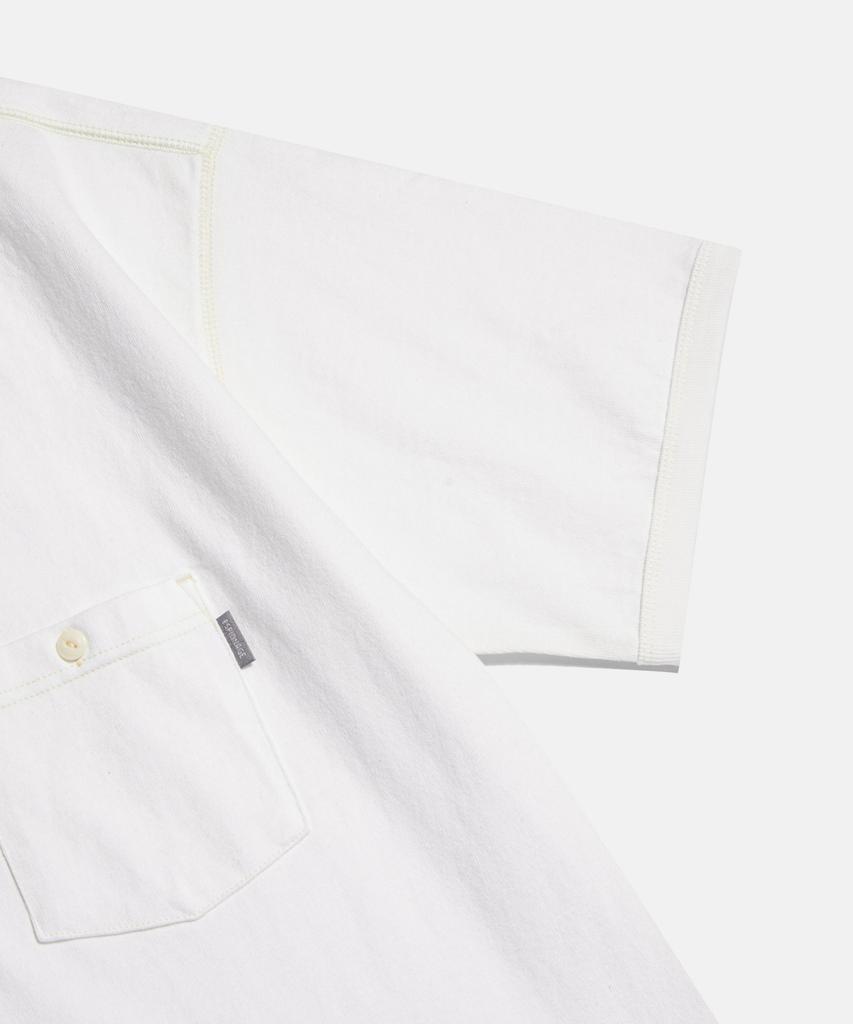 ESPIONAGE Wide Henley Pocket Tee Off White