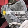 Women's High-Waist Black & White Striped Wool Wide-Leg Pants - Petite 150, Autumn/Winter Collection