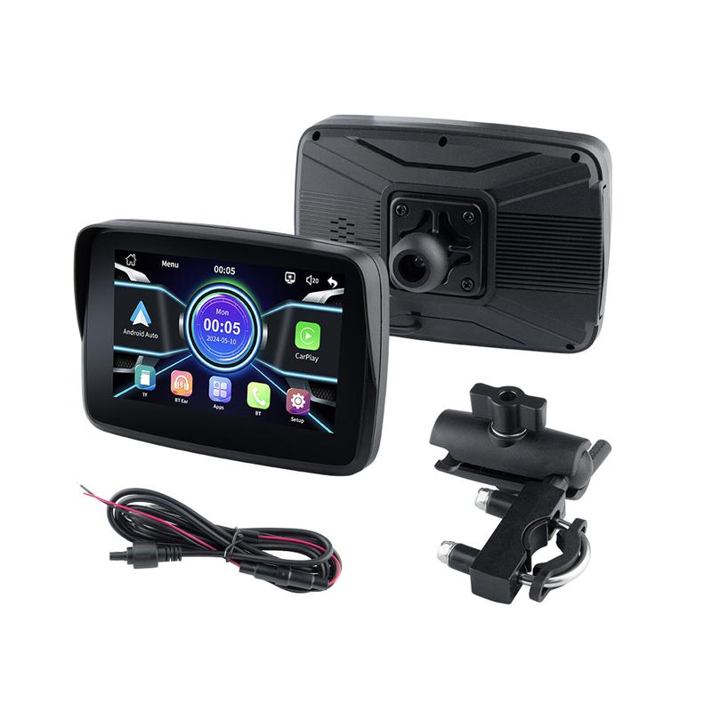 EKIY 5.0 inch Wireless CarPlay Moto Android Auto Portable Digital Motorcycle Dashboard GPS Navigation Display Screen Monitor