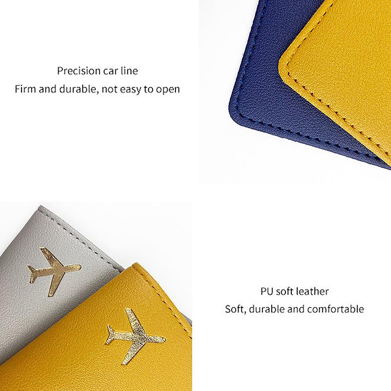 Airplane Travel Passport Cover For Women Travel Passport Case Leather Passport Wallet Purse Girl Passport Holder