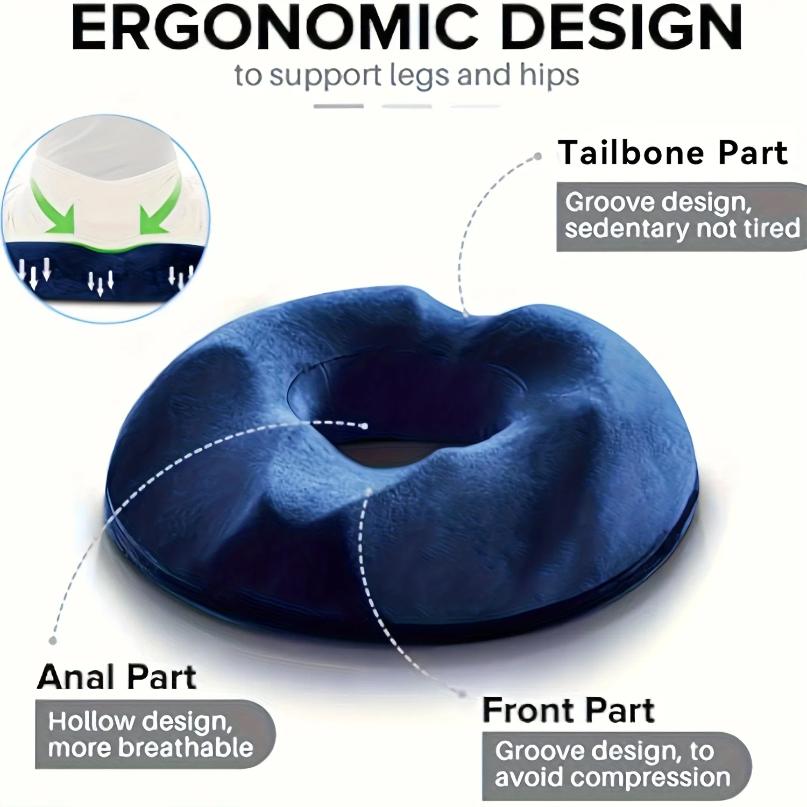 1pc Orthopedic Memory Foam Donut Pillow Coccyx Seat Cushion Hemorrhoid Cushion Tailbone Cushion for Pregnant Butt Cushion