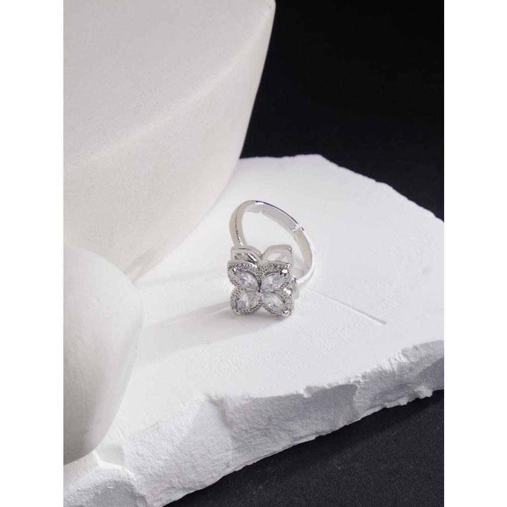Ring Female Exquisite Flower Adjustable Ring Versatile Foreign High-end Sense Does Not Fade Ring Ring
