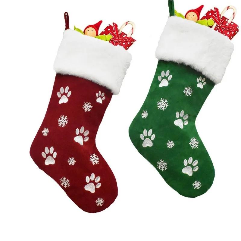 Personalised Embroidery Christmas Stocking - Works As Santa Sack & Christmas Eve Bag Ideal Christmas Gift & Holiday Decoration