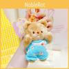 Soft And Fuzzy Cream Bear Plush Keyring With Cute Outfit Ideal For Key Decoration