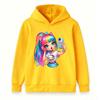 Kids Boys Girls Cute Rainbow Hair Cat Ear Girl Print Pullover Hoodie Casual Long Sleeve Comfortable Hooded Sweatshirt For Daily School Outdoor Party