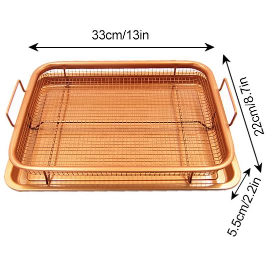 1 Set Baking Tray Oil Frying Baking Pan Non-stick Chips Basket Baking Dish Grill Mesh Kitchen Tools