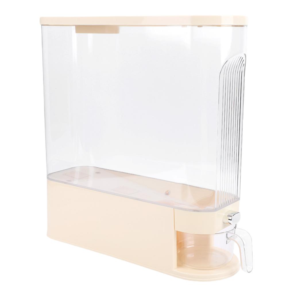 Rice Dispenser with Cup PP Sealed Slim Dry Food Storage Grain Container Bin for Pantry Home Kitchen Organization