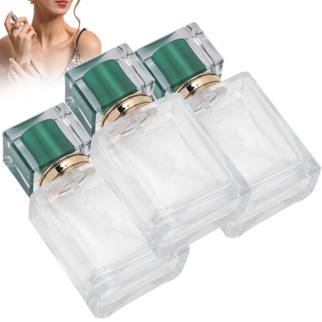 50ml Glass Perfume Bottle Refillable Perfume Atomizer Dispenser Liquid Makeup ContainerGreen