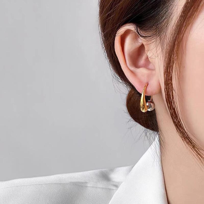 Water Drop Round Ball Metal Earrings For Women Retro Luxury Fashion Party Ear Jewelry Girl's Gifts