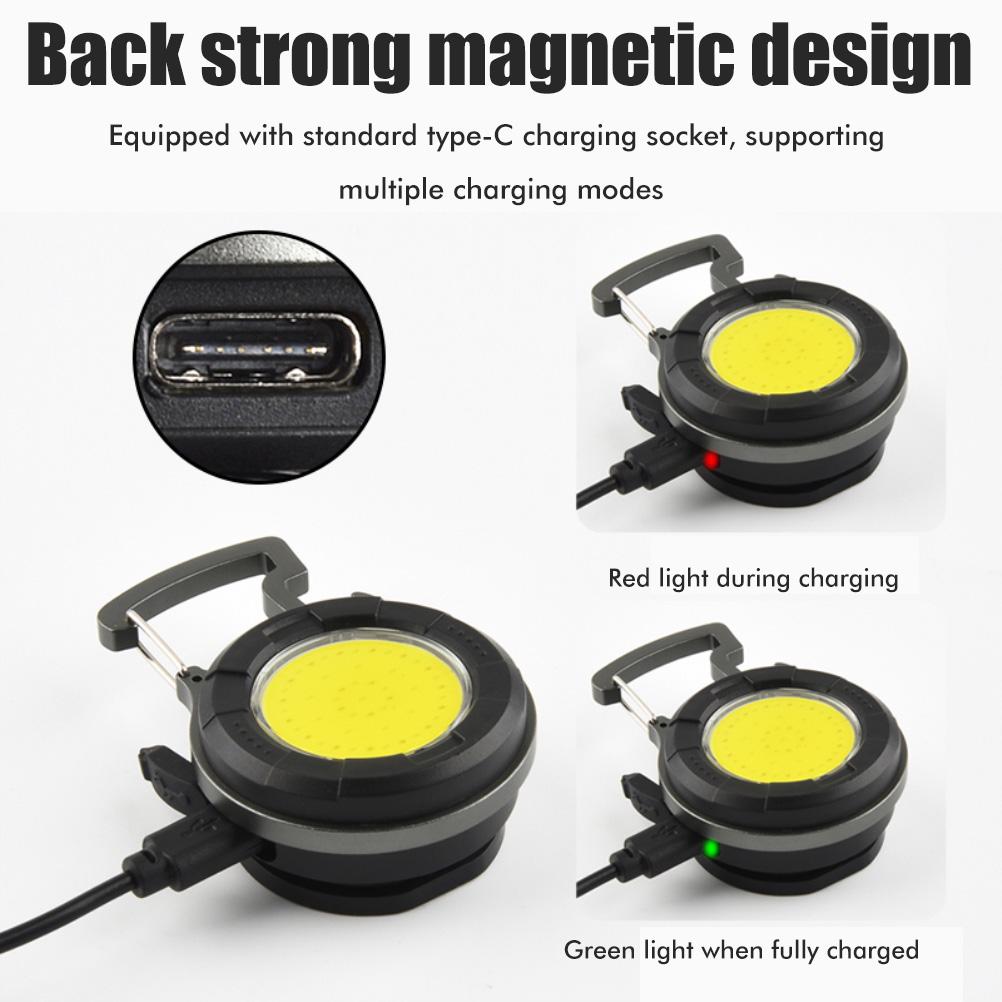 Mini Breloc LED Lumină Portabilă Reîncărcabilă 800lm COB Lanterne Breloc 4 Moduri de Lumină Buzunar