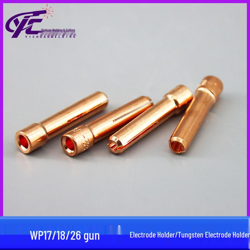 WP17/18/26 Argon Arc Welding Gun Tungsten Electrode Holder - High Conductivity, Thickened Purple Copper with High Temperature Resistance.