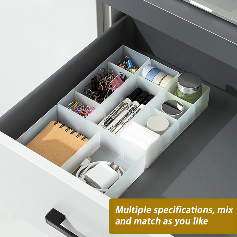 Japanese-Style Multi-Compartment Drawer Organizer With Transparent Tabletop Combinable