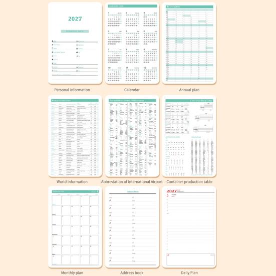 Monthly Weekly Daily Planner 2027 Agenda, Eye-friendly Paper And PU Leather Study Planning Notepad Cover, Time Management Notebook for Office