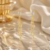 Tassel Drop Earrings Gold Color Zircon Earrings Light Luxury Accessories Dangling Earrings  Women