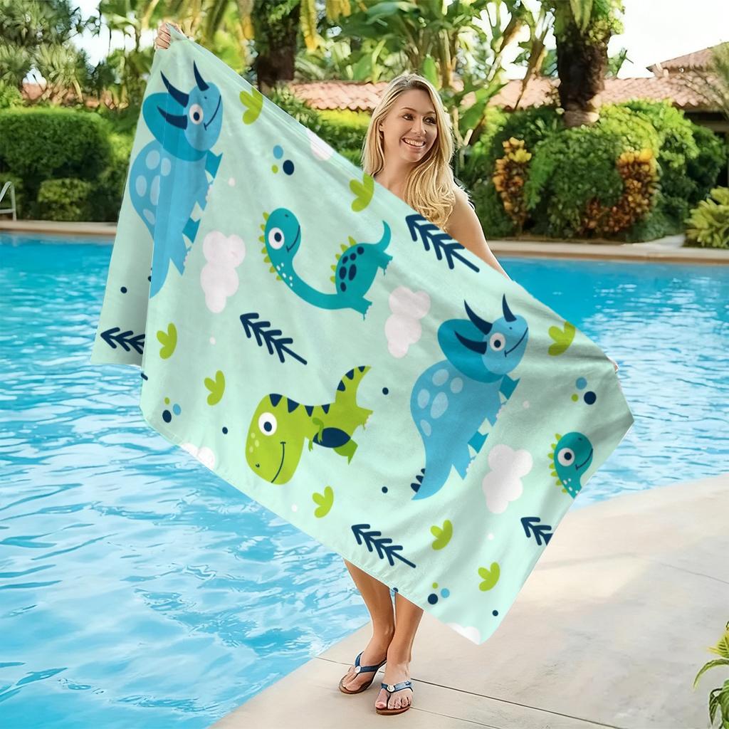 1 Stück Cartoon Dinosaurier Strandtuch Schnelltrocknendes Handtuch Geeignet für Meeresufer Pool Camping Urlaub Yoga Für Familie Freunde Kinder