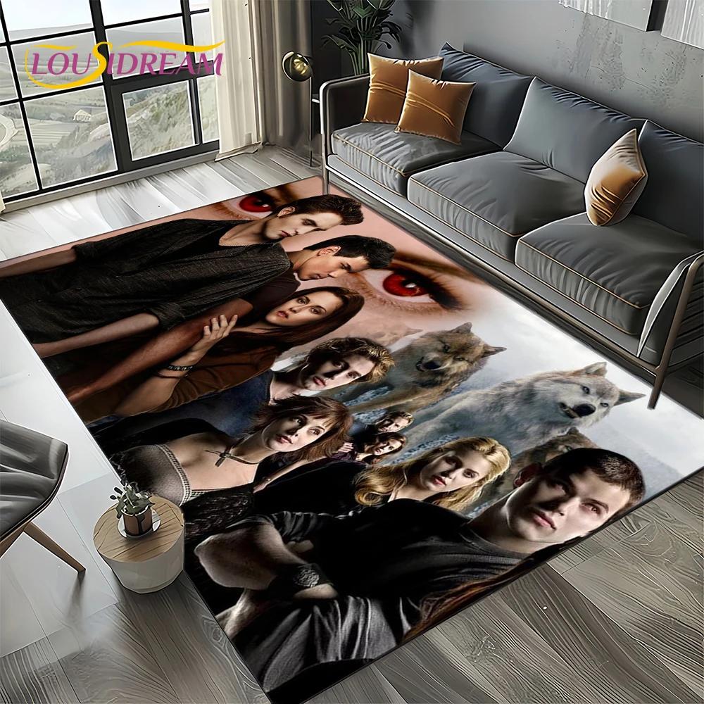 Twilight Saga Serie Edward Bella Film Teppich für Wohnzimmer Schlafzimmer Zuhause Sofa Dekoration, Kinder Teppich Rutschfeste Bodenmatte