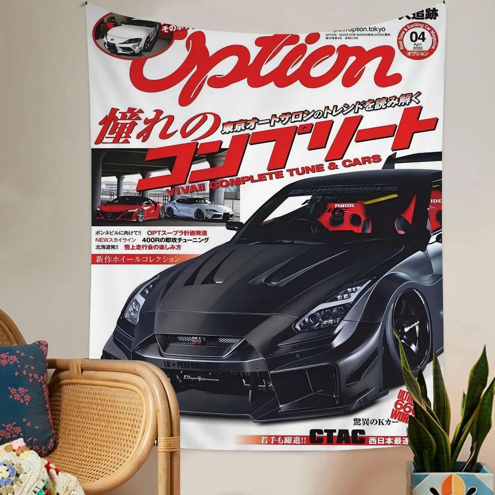 Car Poster Motorsport GTR Sport Cars Chart Tapestry Home Decoration Hippie Bohemian Decoration Divination Wall Hanging Decor