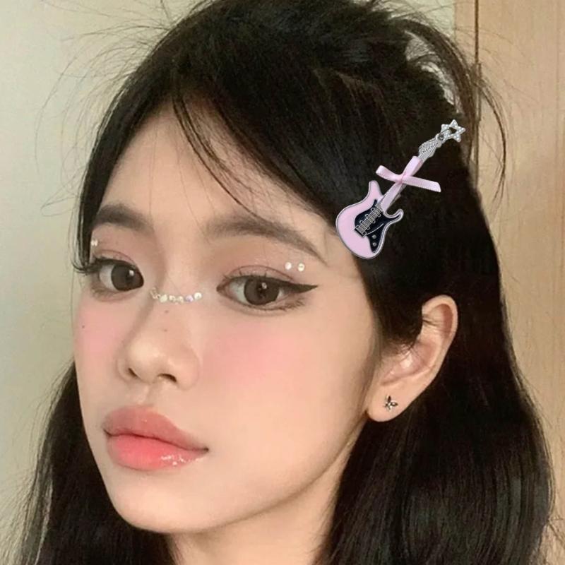 Sweet Bowknot Hair Clip Stylish Guitar Hairpin Fashionable Hair Barrette Delicate Hair Jewelry Hair Adornments for Women