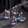 1Pc Unique Creative Mountain Waterfall Incense Burner Backflow Aromatherapy Resin Waterfall Incense Burner Statue Ornament Home Decoration Holiday