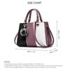 Women Shoulder Bag Stylish Large Capacity Pu Leather Color Block Handbag for Work Daily Purple One Size