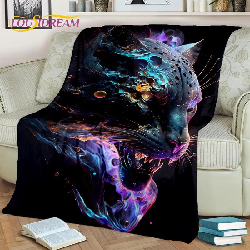 Beast Tiger Lion Leopard Animal Wildlife Cartoon Blanket,Soft Throw Blanket for Home Bedroom Bed Sofa Picnic Cover Blanket Kids