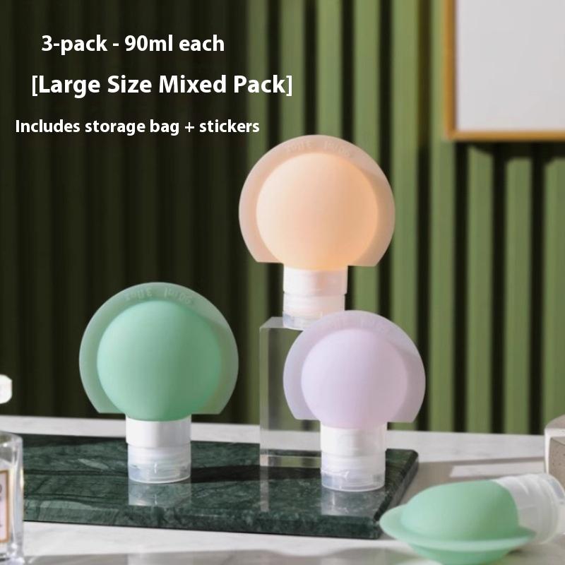3Pcs 60ml/90ml Refillable Silicone Travel Bottle Set for Portable Skincare and Makeup Liquid Storage – Squeeze Dispenser Design