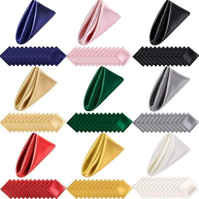 12PCS 43X43cm Satin Table Napkin Soft Handkerchief Romantic Wedding Banquet Table Napkins Dinner Party Decoration Christmas Gift