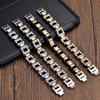 Stainless Steel Biker Bracelet Men - Hip Hop Style Cycling Safety Accessory With Chain Design Geometric