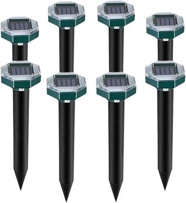 Solar Mole Repeller, 8 Pieces Solar Ultrasonic Mole Repeller, IP65 Waterproof Ultrasonic Mole Repellent, Outdoor Snake Repellent