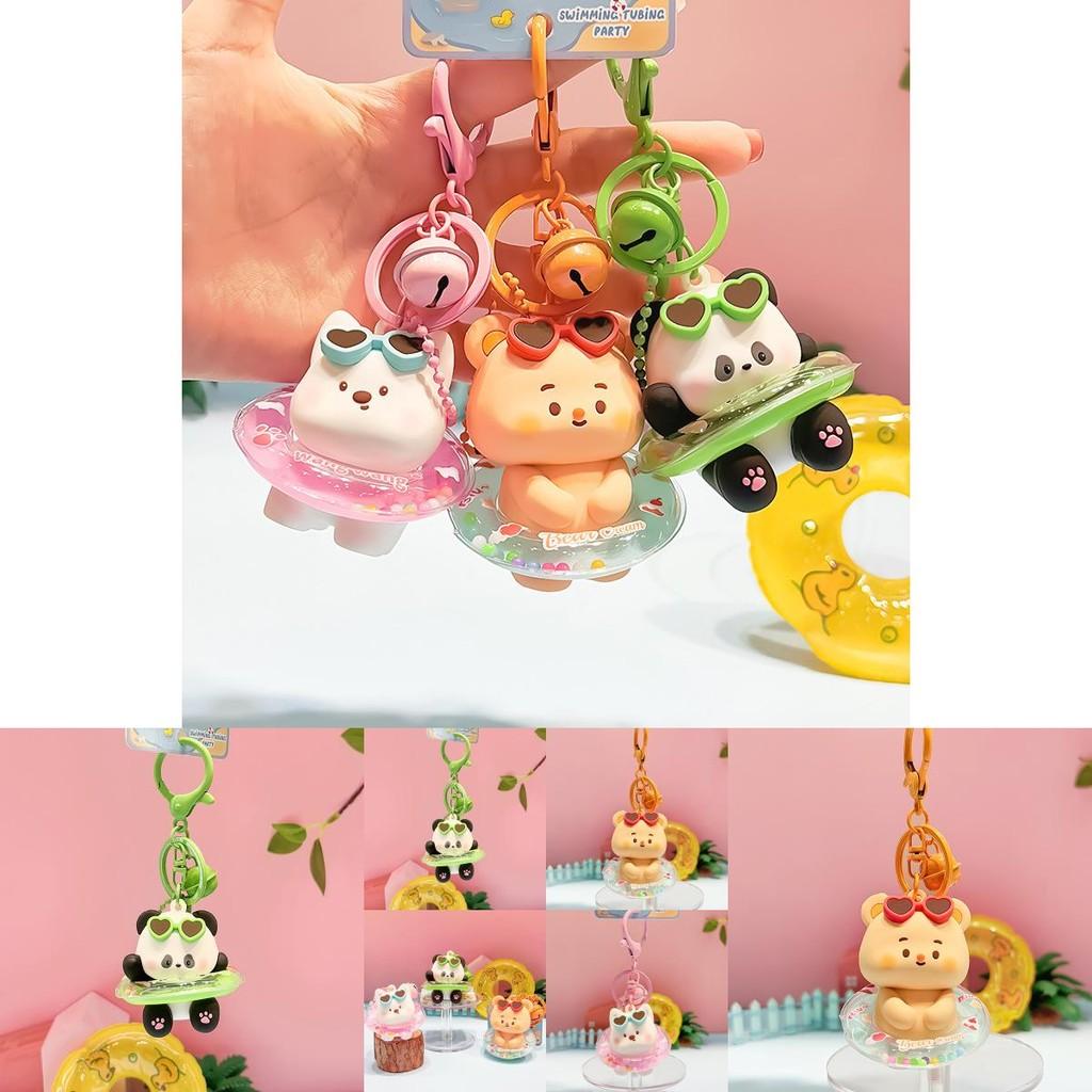 Charming Resin Swim Ring Keychain For Pool Parties With Fun Dog Bear Panda Styles