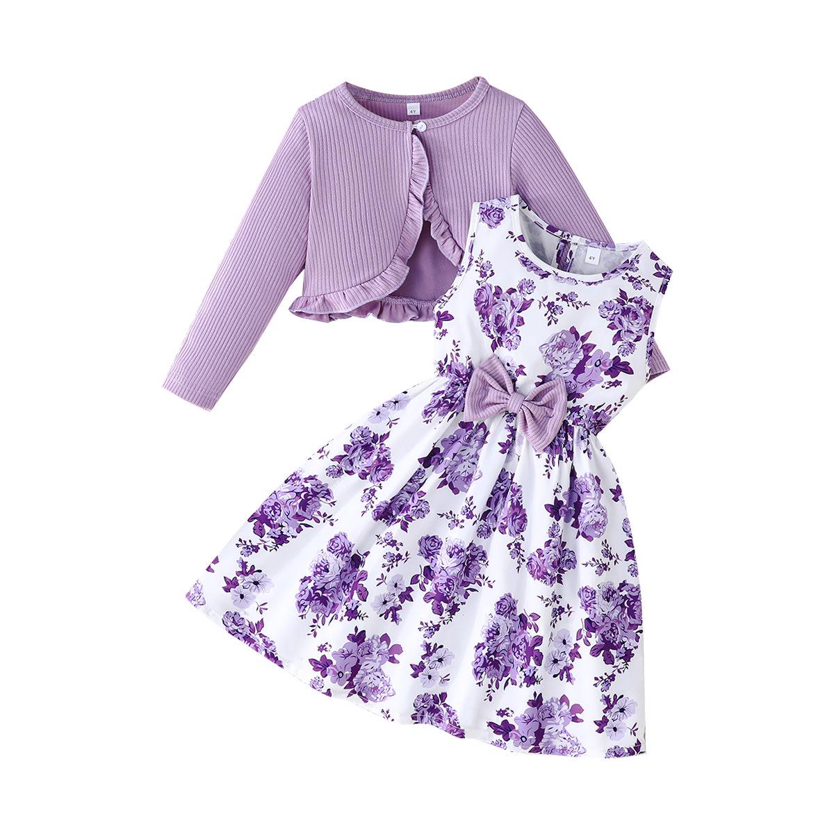 

Эксклюзивный комплект для девочек: платье с принтом и кардиган 8 Years