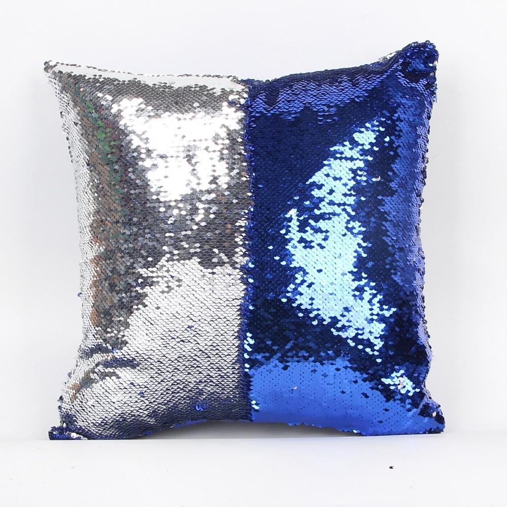 Diy Reversible Sequin Glitter Sofa Cushion Cover Pillow Case Double Color Gift