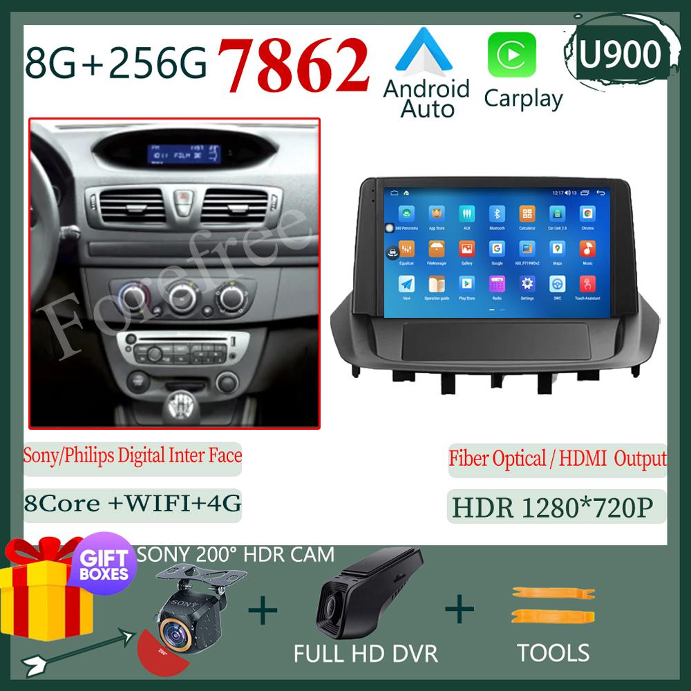 7862 Android 14 Pentru Renault Fluence 1 2009 - 2017 Player Multimedia Auto GPS Navigație Bluetooth Video Radio Carplay BT DVD QLED