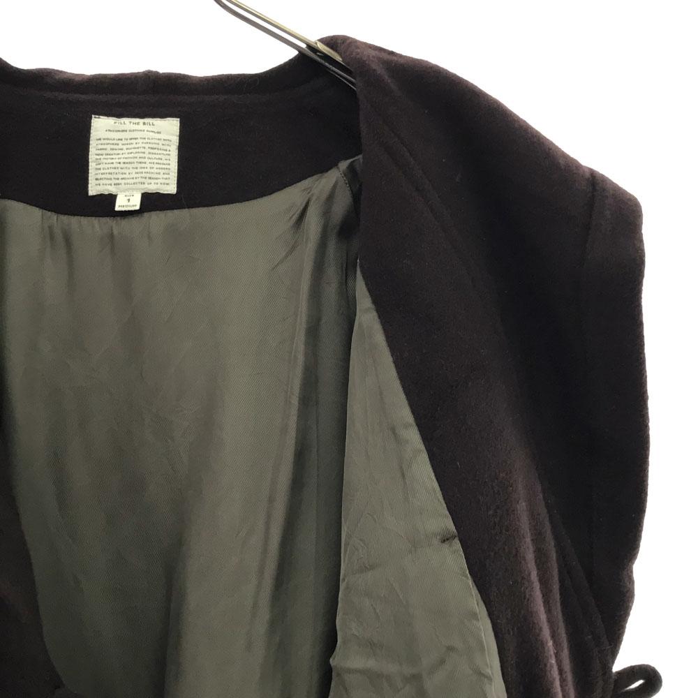 FILL THE BILL Made In Japan Wool Blend Hooded Long Coat 1 Brown Women Used