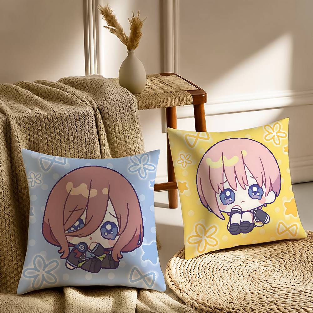 M-Miku Nakano Pillow Case Sofa And Living Room Decorative Cushion Covers Dust-proof And Mite-proof Invisible Zipper