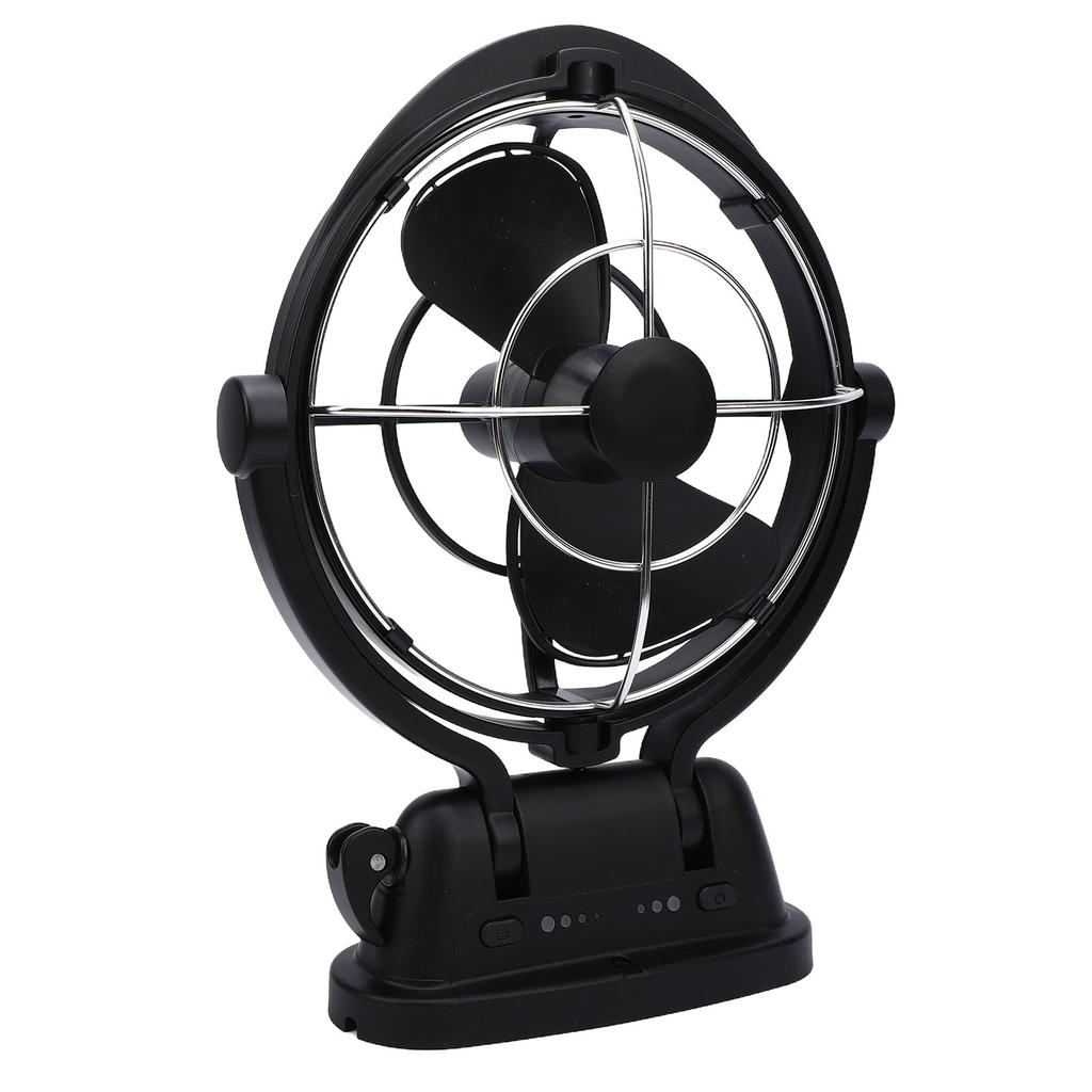 Auto Sensing DC 3 Speed Cabin Fan Quiet Omnidirectional Low Power Draw Fan for Boats and RVs Black
