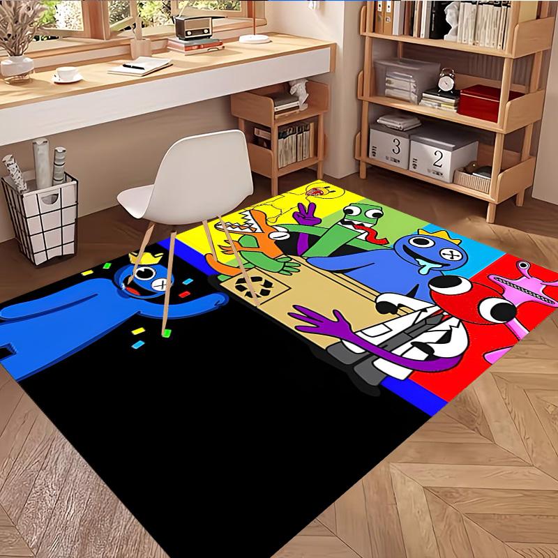 Game Rainbow Friends Print Rug, Washable Floor Carpet, For Entryway Dorm Laundry Room Office Study, Home Decor Birthday Christmas Gift